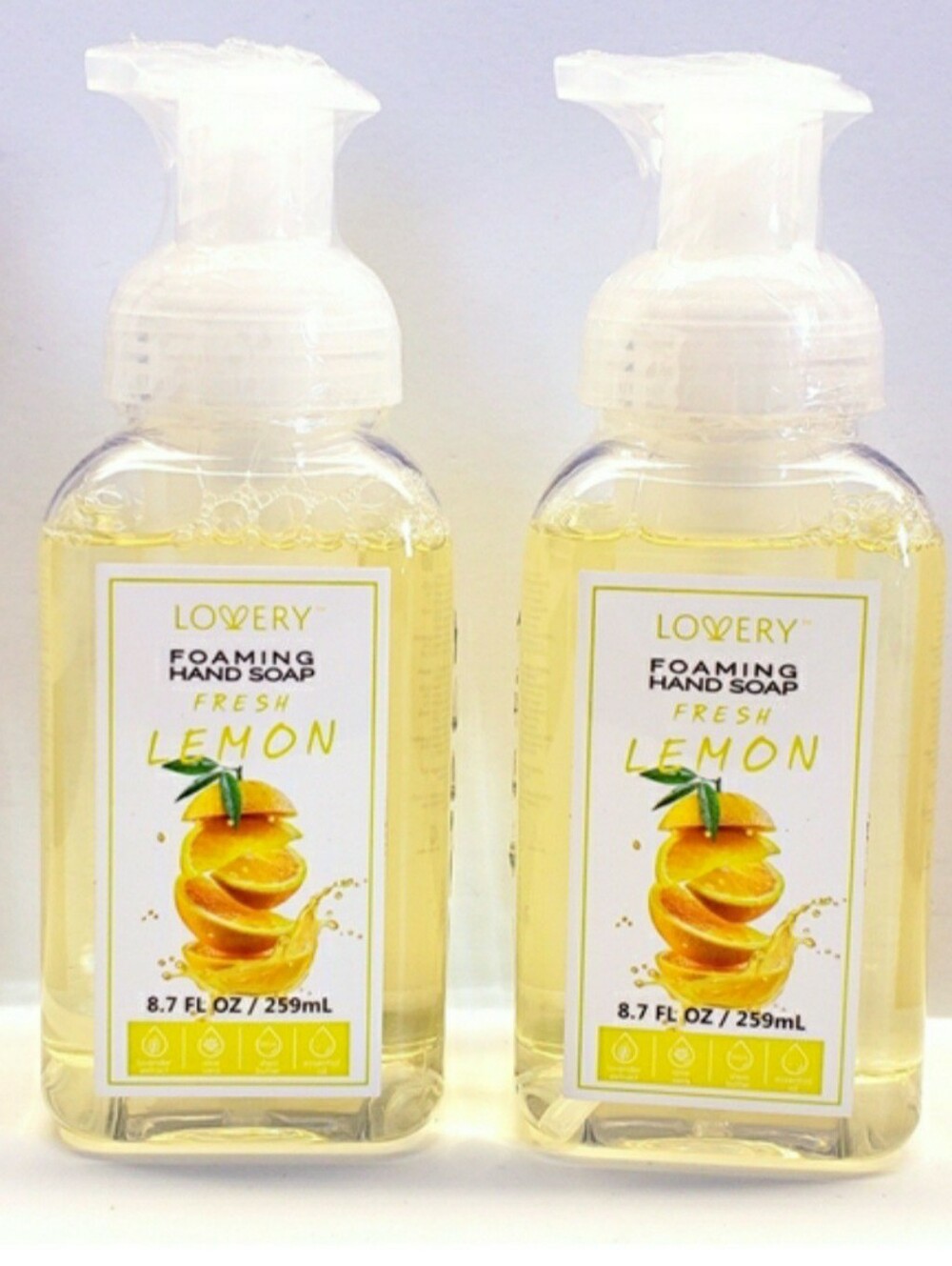 FRESH LEMON Gentle Cleansing ALL Natural Moisturizing Foaming Hand Soap (2 pcs)